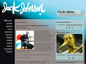 Jack Johnson Website Design